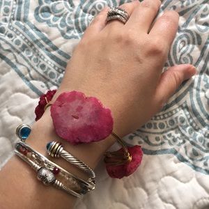 Pink Druzy Rock bracelet